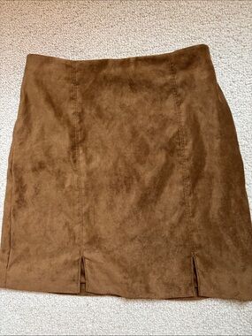 Brown Suede Mini Skirt - Women